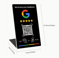 Support d'affichage de table en acrylique NFC pour avis clients et tapotement intelligent