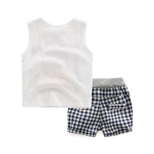 Vêtements pour animaux et shorts à carreaux, ensembles de vêtements en coton pour garçons, vêtements pour enfants pour <span class=keywords><strong>Amazon</strong></span> - Product Image 4