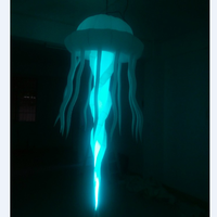 Modèle gonflable géant en gros Led Flying Decoration Giant Lighting Tropical Inflatable Fish With Led