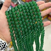 Perles rondes en agate verte naturelle pour collier, bracelet, breloques, fabrication de bijoux
