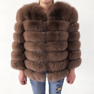 Veste d'hiver chaude en fourrure de renard naturelle Vêtements d'extérieur pour femmes Manteaux en fourrure véritable pour dames - Product Image 2