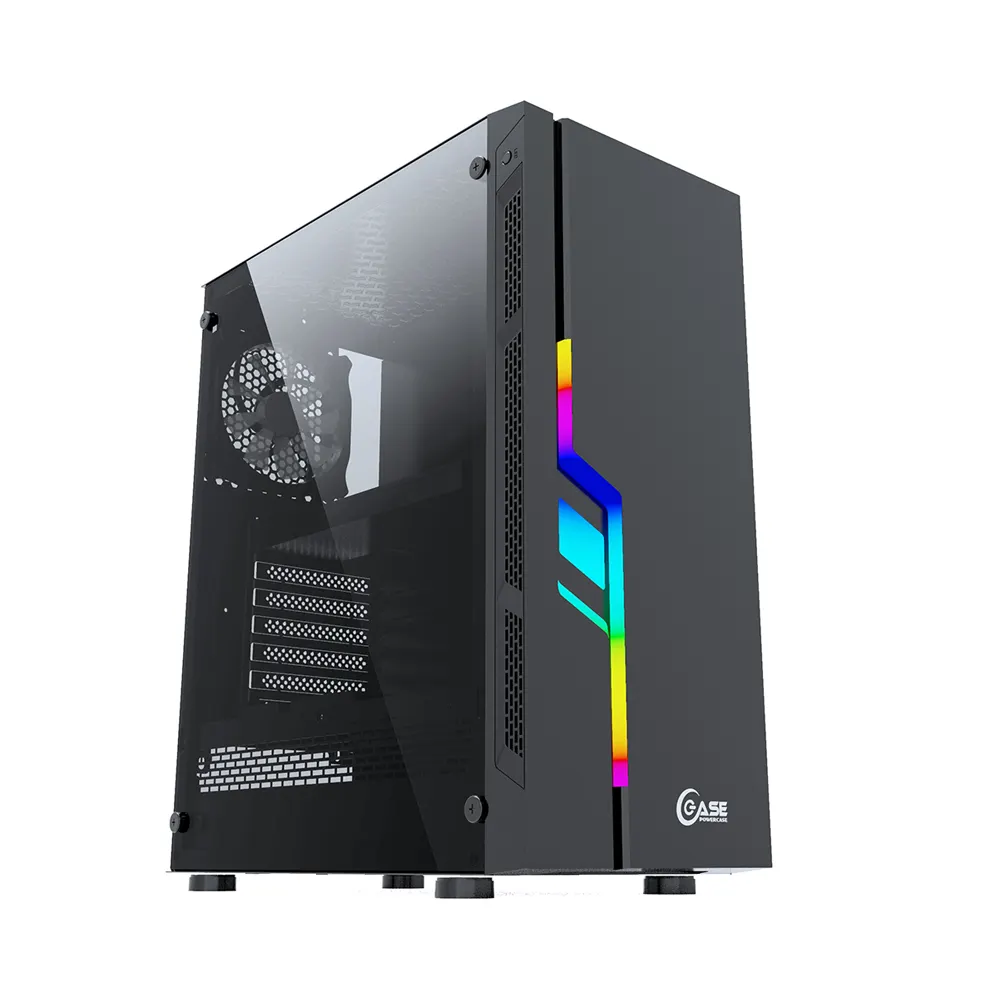 게임 컴퓨터 케이스 LED 조명 ATX Mid Tower PC 케이스 게임 RGB