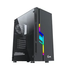 เคสคอมพิวเตอร์สำหรับเล่นเกม,หลอดไฟ LED ATX Mid Tower PC เคส Gaming RGB