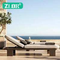 Chaise longue d'extérieur, transat de piscine, chaise de patio, lit de soleil en aluminium, mobilier de luxe pour l'extérieur