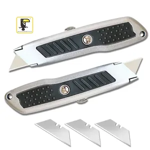 Couteau de haute qualité en alliage d'aluminium coupe-boîte ruban de papier coupe-Carton couteau à lame rétractable robuste
