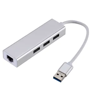 3 포트 USB 허브가있는 USB 이더넷 2.0 RJ45 LAN 네트워크 카드 USB 이더넷 어댑터에 맥 iOS 안드로이드 PC 컴퓨터 액세서리