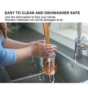 ชุดอุปกรณ์ครัวไม้สักอะคาเซียแท้ ชุดเครื่องครัวไม้แบบไม่ติดกระทะ ช้อนไม้ ตะหลิว พร้อมที่วาง - Product Image 5