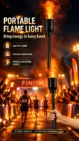 Machine à lumière LED à effet de flamme simulée, effet de flamme réaliste pour Halloween, Noël, les torches sportives et la décoration de fête