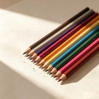 Ensemble de crayons de couleur personnalisés avec logo, 12/24 couleurs, hexagonaux, en bois naturel, 7 pouces, non solubles, certifiés ISO pour l'art