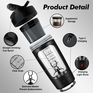 Custom Portable Sport Shake Cup Usb Rechargeable <strong>Electric</strong> Powerful Automatic Gym Protein Mixer <strong>Shaker</strong> Bottle - Product Image 4