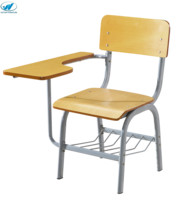Mobilier scolaire panneau ignifuge dossier de siège et bloc-notes chaise jambe en métal enfants ou étudiants ensemble de chaises de bureau d'école