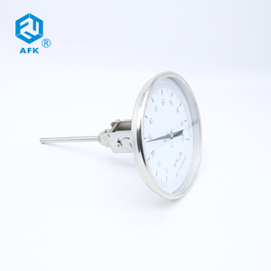 Termometer Dial industri bimenal koneksi belakang 150mm rentang 100 derajat panjang <span class=keywords><strong>Probe</strong></span> 120mm instrumen suhu