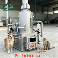 Four à crémation pour animaux de compagnie, apparence personnalisable, 1150~1200 ℃   Station vétérinaire de traitement des déchets halogènes à haute température pour l'élimination des corps d'animaux morts