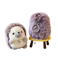Porte-clés en peluche mignon et très demandé, motif hérisson et ours, 10 cm, rembourré en coton, personnalisable