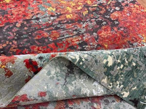 Alfombra de seda de lana anudada a mano de lujo azulejos abstractos elegantes Hotel Villa Resort alfombra lavable antiestático hecho a mano coche de oración - Product Image 5