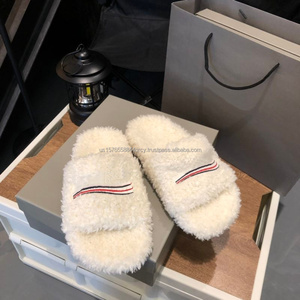 Pantuflas de Mujer con Peluche, Abiertas, Cálidas, para Interiores y Exteriores, con Bordado, Zapatos Cálidos - Product Image 4