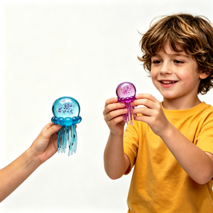 Factory Soft Plastic Jellyfish Stress Relieving Squeeze Squishy <b>Fidget</b> Toy Glitter Transparent Jelly Wiggly Tentacle Sensory - Product Image 3