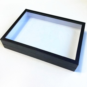 <span class=keywords><strong>Boîte</strong></span> <span class=keywords><strong>d</strong></span>'exposition <span class=keywords><strong>d</strong></span>'insectes et de papillons en verre avec couvercle en bois noir, taille et couleur personnalisées, habillée de tissu de reliure - Product Image 2