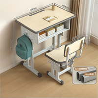 Ensemble de bureau et de chaises modernes, mobilier scolaire confortable et réglable en métal pour les élèves du primaire