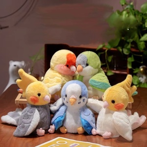 Marionnette à main en peluche <span class=keywords><strong>Perroquet</strong></span> de dessin animé, petite poupée oiseau, marionnette interactive parent-enfant, cadeau de festival - Product Image 4