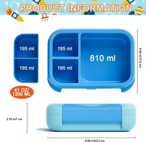 Boîte à lunch isotherme mignonne et étanche avec compartiments, deux bouteilles d'eau, couvercle en plastique, compatible lave-vaisselle et micro-ondes, pour collations et sandwichs – Offre Spéciale - Product Image 3