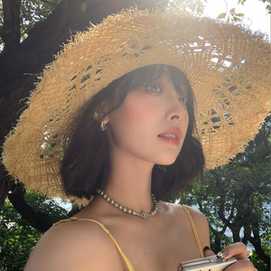 Cappello Parasole Rafi in Paglia Naturale Stile Francese a Righe con Grande Cornice, per Vacanze <span class=keywords><strong>al</strong></span> <span class=keywords><strong>Mare</strong></span>, Nuovo Design Vuoto 2026 - Product Image 3