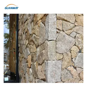 天然石材黄色石英岩自由成型外部装饰石材贴面堆叠墙面覆层石材