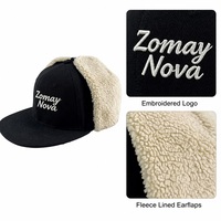 Casquette de trappeur personnalisée avec cache-oreilles, doublure polaire, réglable, chaude, unisexe, pour le ski et les activités de plein air, vente en gros, faible MOQ