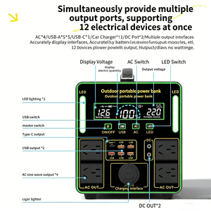 SHENHAUR 5500W 9KWh Lithium Ion Portable Power Station 220V <b>Solar</b> <b>Generator</b> for Emergency Backup Home Use Outdoor Camping Emerge - Product Image 2