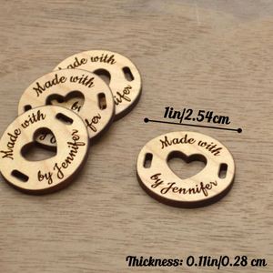 Etiquetas de Madera Grabadas Personalizadas Reutilizables, Etiquetas Redondas Hechas a Mano para Decoración de Prendas Tejidas, Etiquetas de Adorno Personalizadas para Manualidades - Product Image 3