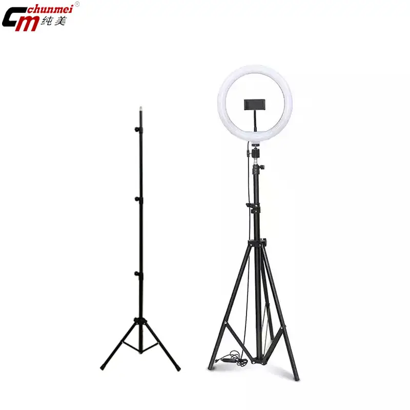 LED Selfie Ring Photography Video Ring Light Phone Stand treppiede Fill Light lampada treppiede