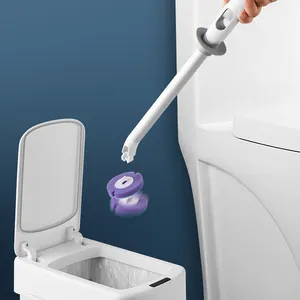 BOOMJOY duvara monte tek kullanımlık tuvalet temizleyici fırça seti tutucu ile 10 yedekler