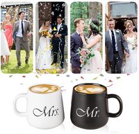 Tasses à café en céramique pour couples, cadeaux pour anniversaire, fiançailles, Noël, petite amie, cadeaux uniques, tasse Mr et Mme