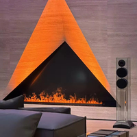 Chimenea de agua atomizadora de lujo 3D LED llama Media pared espejo chimenea eléctrica debajo de la TV para la decoración del Hotel de la casa