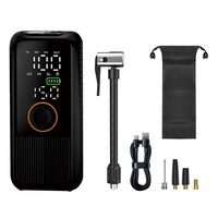 Compresseur d'air électrique portable mini avec manomètre numérique, charge rapide sans fil, moniteur de pression des pneus et lumière d'urgence pour