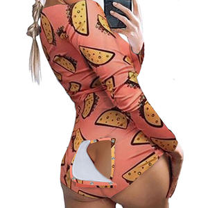 Piyama Wanita Motif Kartun Seksi Lengan Panjang Model Onesie Dewasa dengan Tutup Bokong untuk Hari Valentine - Product Image 5