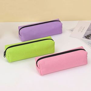 Trousse à crayons minimaliste en tissu avec fermeture éclair, pochette à stylos durable, grande capacité, sac de papeterie, impression numérique, couleur bonbon, pour l'école et le bureau - Product Image 2