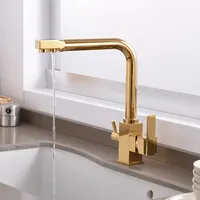 Robinet de cuisine 3 voies avec filtre purificateur d'eau, mitigeur chaud/froid avec fonction de filtration, fourniture directe usine, logo personnalisé