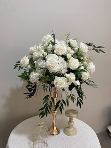 60 cm Green Plants White Flower Balls Dining Conference Wedding Proposals Window Displays Simulated <b>Table</b> Artificial Plant - Product Image 3