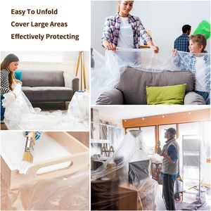 Plastic Paint <b>Tarp</b> 10 Pack White Drop Cloths Durable For Painting Furniture Covers - Product Image 4