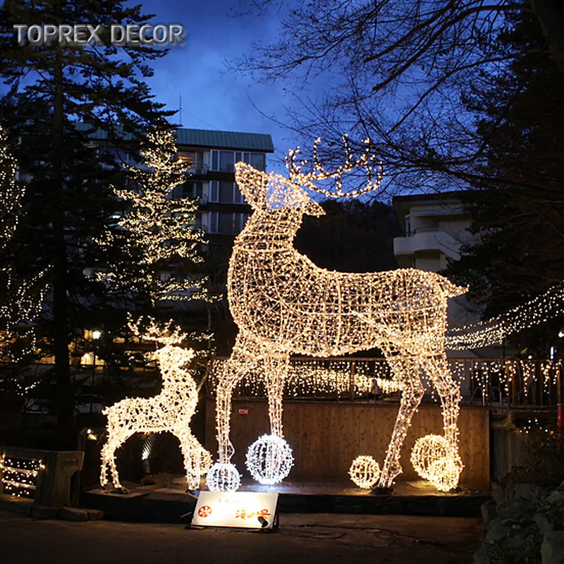 Große außen mall Weihnachten dekorationen rentier förmigen uv led-lampe string licht
