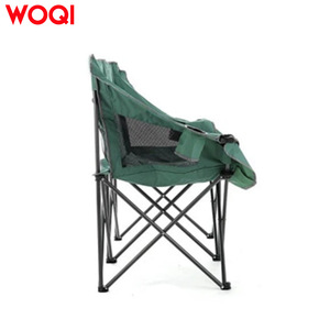 Chaise de camping pliante double Woqi pour l'extérieur, cadre en aluminium extra large, tissu Oxford vert, chaise de jardin avec porte-gobelets - Product Image 1