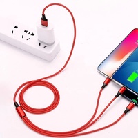 Alta calidad Premium 3 en 1 Nylon Braid USB C tipo C cable de datos 3A Cable de carga rápida para Iphone tipo C Cable de cargador Android