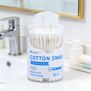 Bâtonnets de coton pour bébé, coton de haute qualité, 100 pièces/boîte, double tête ronde, bâtonnets de coton en papier, coton-tige avec boîte ronde - Product Image 6