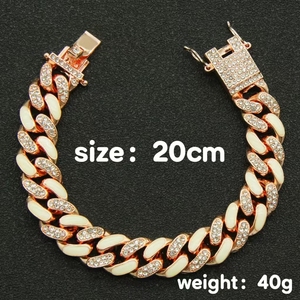 Pulsera de Cadena Geométrica Luminosa, Estilo Hiphop, Chapada en Oro y Plata, para Hombre, Joyería Moderna, Popular y en Oferta - Product Image 5