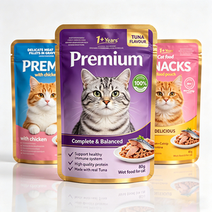 Bolsa con Boquilla <span class=keywords><strong>de</strong></span> Aluminio <span class=keywords><strong>de</strong></span> Alta Barrera, Forma Irregular, Grado Alimenticio, con Apertura Fácil para Golosinas para Gatos con Prebióticos - Product Image 6