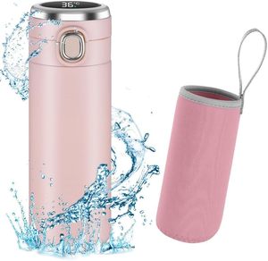 Gobelet isotherme intelligent à double paroi en acier inoxydable avec affichage numérique de la température et couvercle à ouverture rapide pour boire directement - Product Image 1