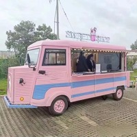 Camionnette alimentaire rétro électrique, chariot de vente ambulante pour café, glaces, hot-dogs, camion de vente ambulante vintage
