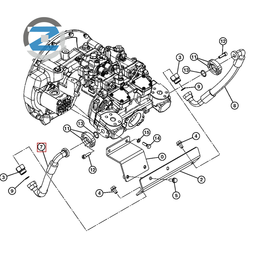 国鉄　部品 4655323 SIDE BRANCH PIPING for Hitachi Excavators ZX200-3, ZX210-3