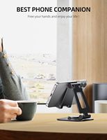 Soporte Plegable de Silicona para Teléfono Celular, Ajustable 360 Grados, Compatible con Todos los Modelos, Negro/Plateado